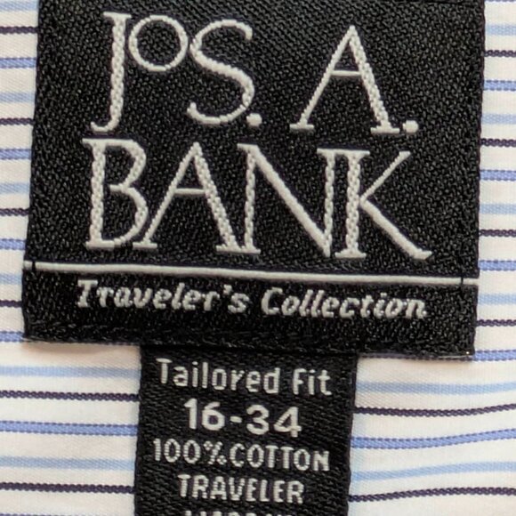 2 Jos A Bank Dress Shirts Mens 16-34 Travelers Collection Tailored Fit Classic - Picture 15 of 16